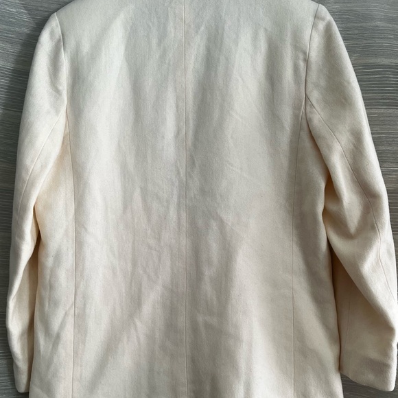 Vintage Ivory Wool Blazer | Made in USA | Minimalist 80s–90s Jacket - Picture 5 of 9
